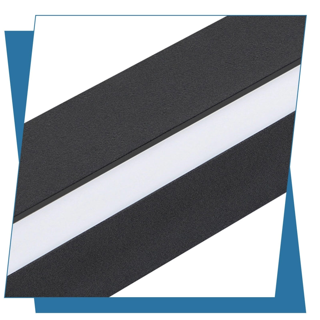 ZMH Applique LED da parete per interni 100cm bianco freddo metallo nero 32W soggiorno cucina