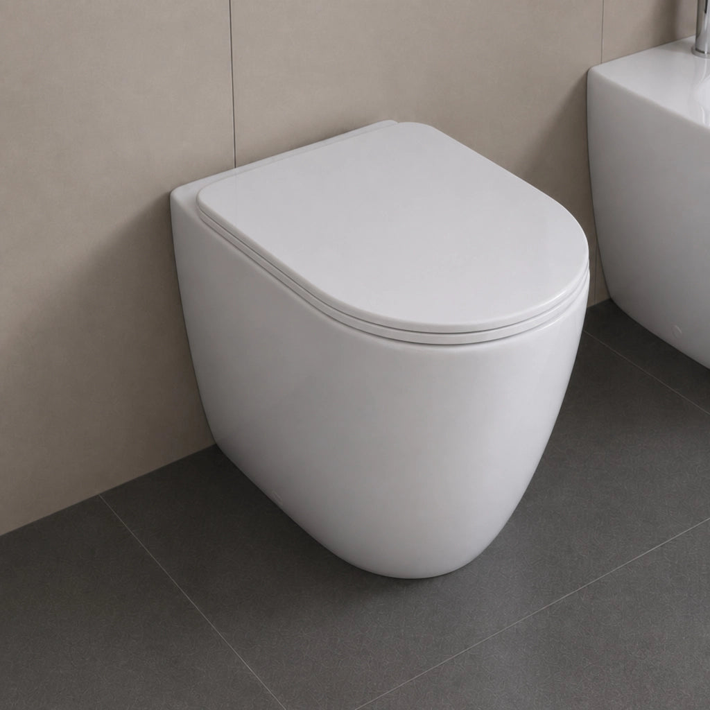 Vaso wc ceramica serie venere a pavimento filo parete bianco lucido *** accessori con brida, confezione 1