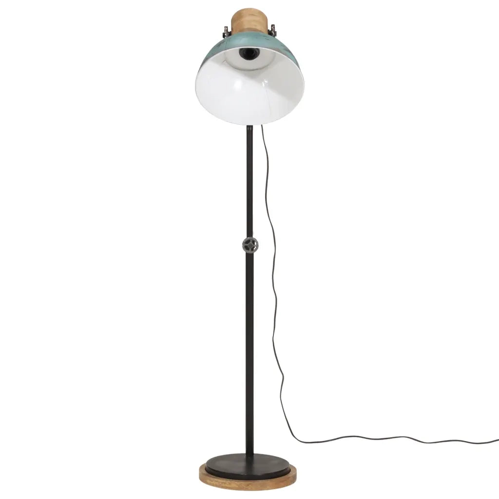 vidaXL Lampada da Terra 25 W Blu Anticato 30x30x100-150 cm E27