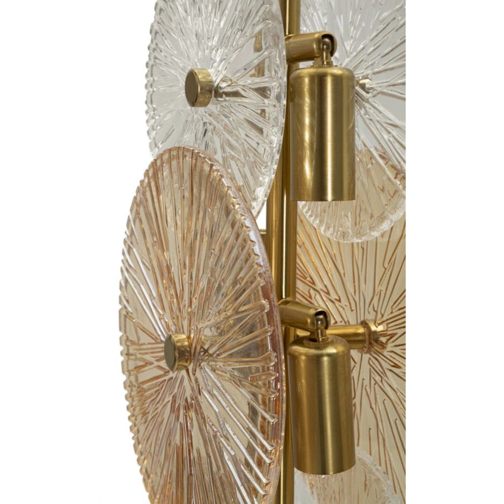 Lampada da Tavolo VKH919, Marrone, Vetro, 20x18x66 cm