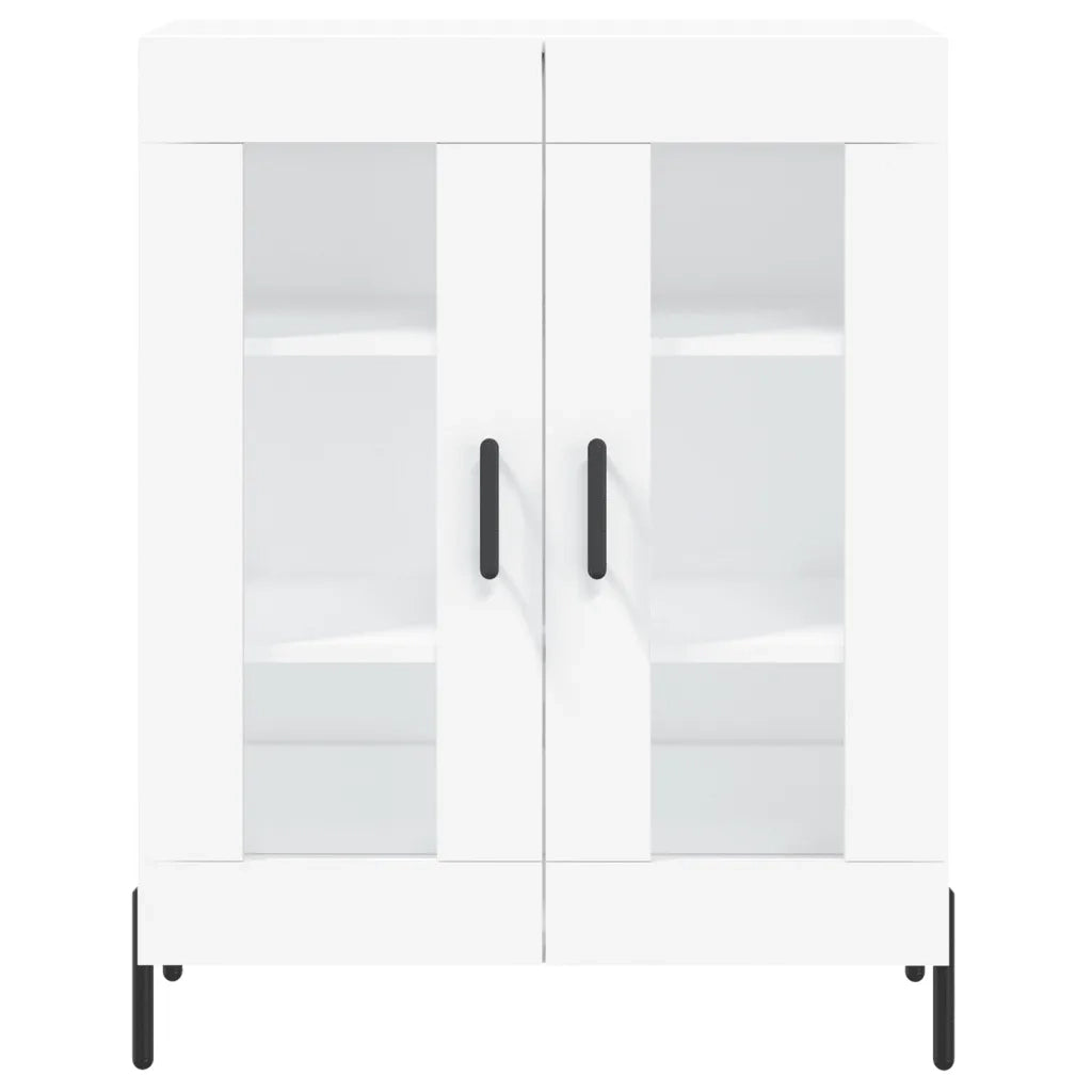Credenza-Buffet-Armadio da cucina Bianca 69,5x34x180 cm in Legno Multistrato 175126