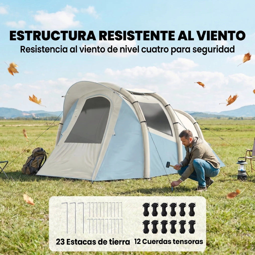 Tenda Inflabile 2-3 Persone ¨C zephmum ¨C Impermeabile 3000 mm Azzurro