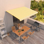 Tenda da Sole Retrattile Manuale 450x300 cm Gialla e Bianca 3068918