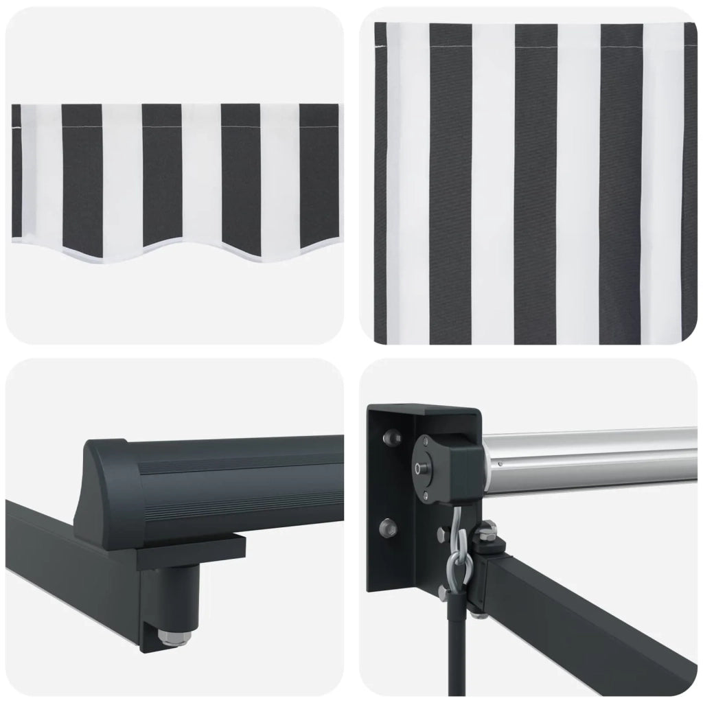 Tenda da Sole | Tenda retrattile manuale con LED Antracite e Bianco 3 x 2,5 m