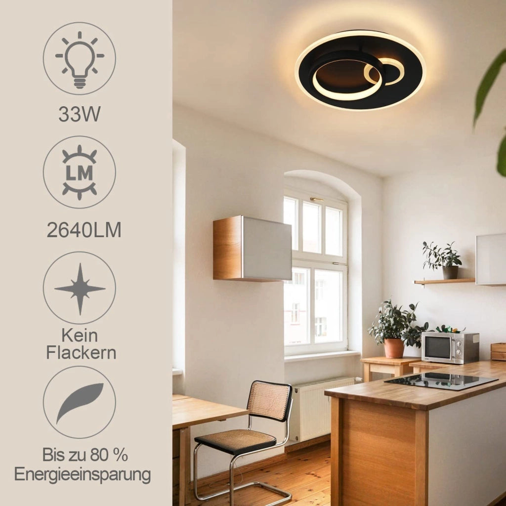 ZMH Lampada da soffitto plafoniera LED telecomando design moderno per soggiorno