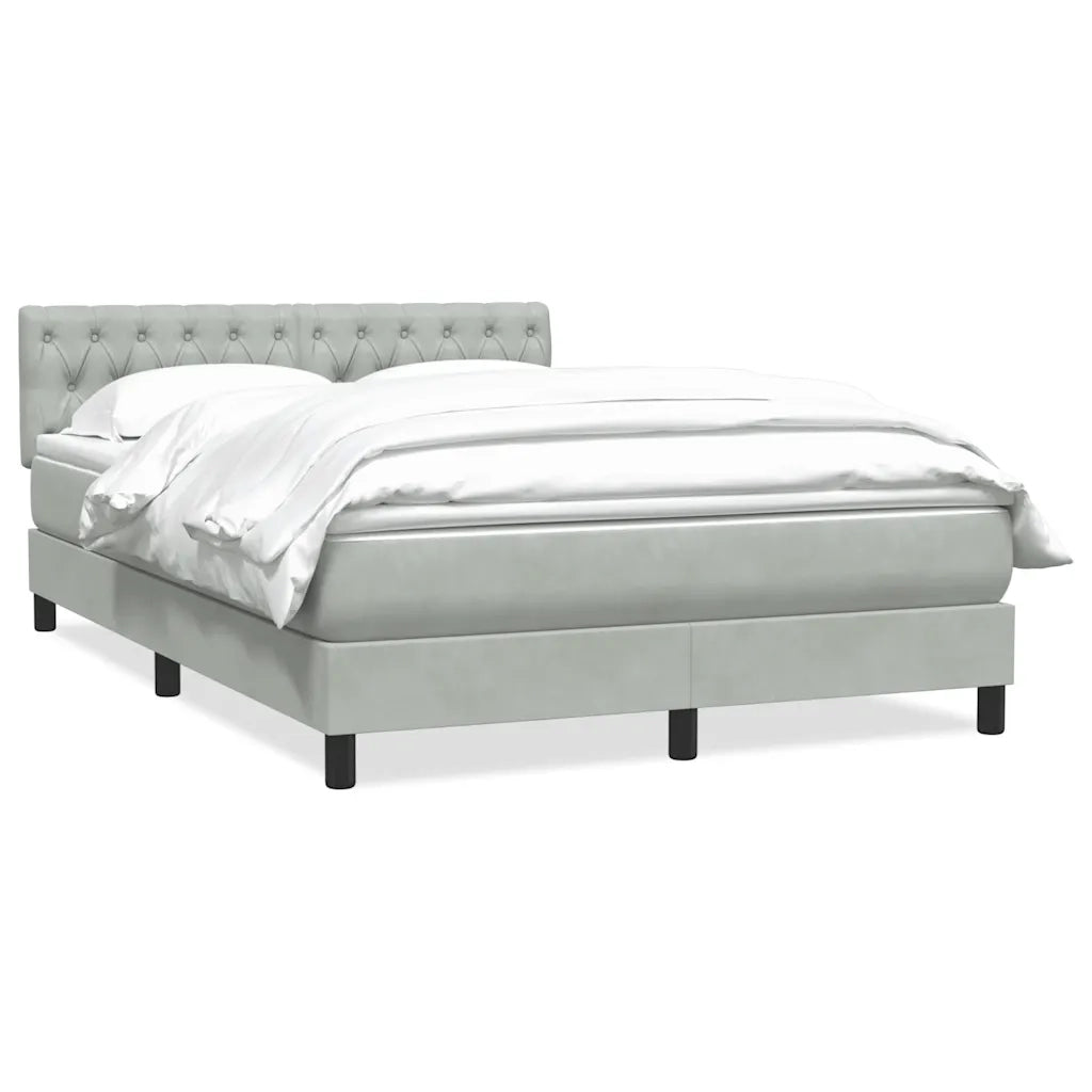 Giroletto a Molle con Materasso Grigio Chiaro 160x220cm Velluto