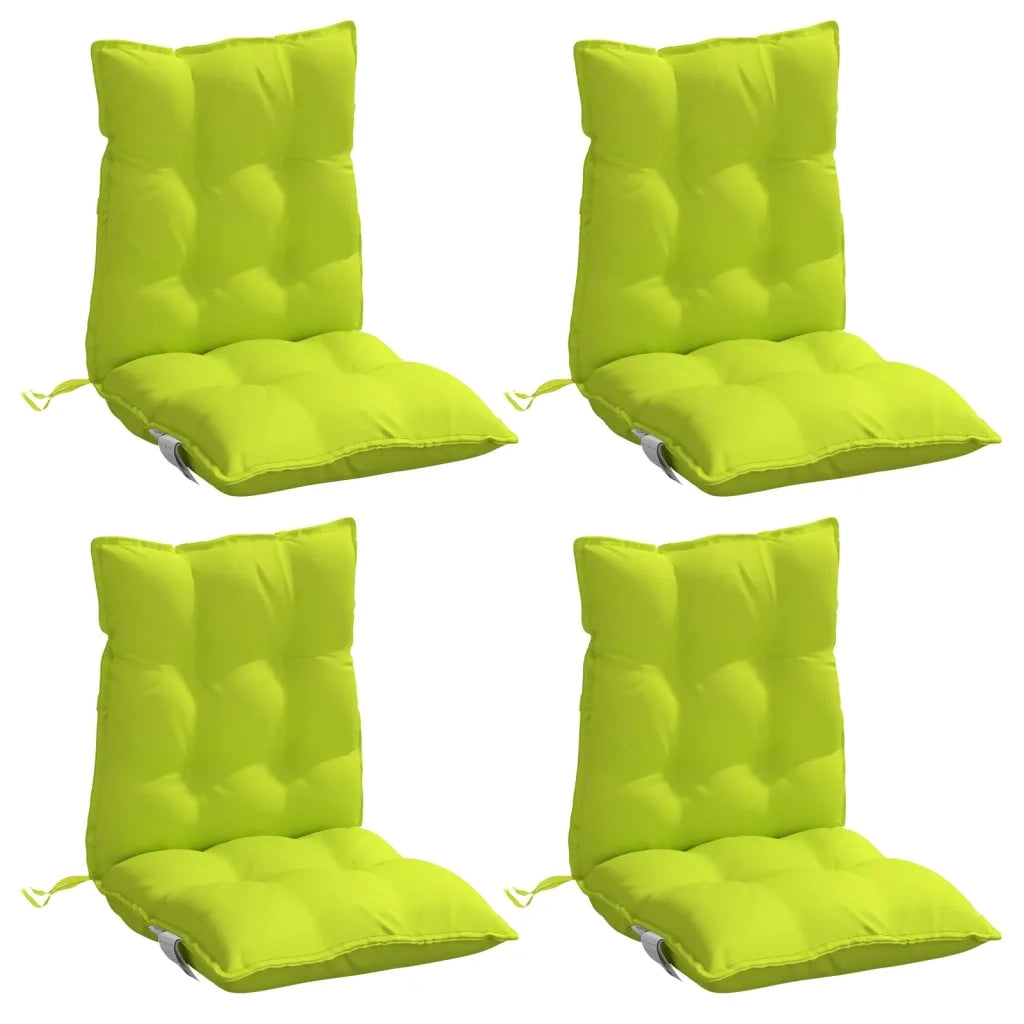 Cuscini Sedia Schienale Basso 4 pz Verde Chiaro Tessuto Oxford 377705