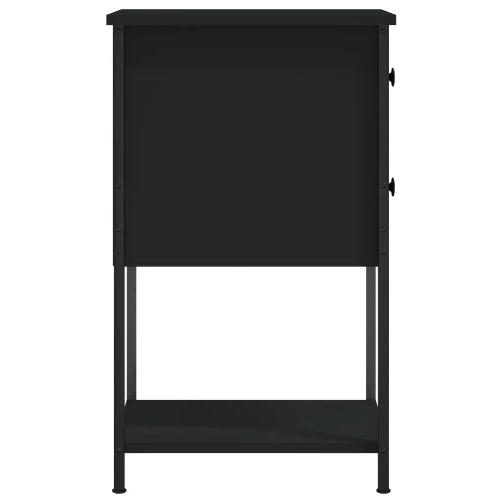 Comodini 2 pz-Set di 2 Tavolino da notte Neri 32x42x70 cm in Legno Multistrato