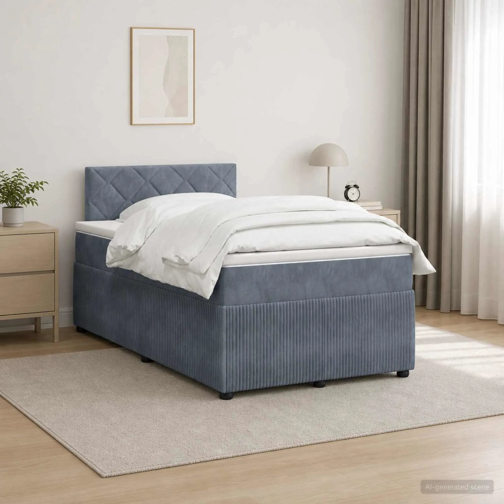 Letto box spring con materasso Grigio Scuro 120 x 200 cm 3453126