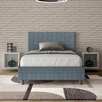 Letto 1 Piazza e Mezzo 120x210 cm con Rete e Contenitore Adele Aragona 8 Blu