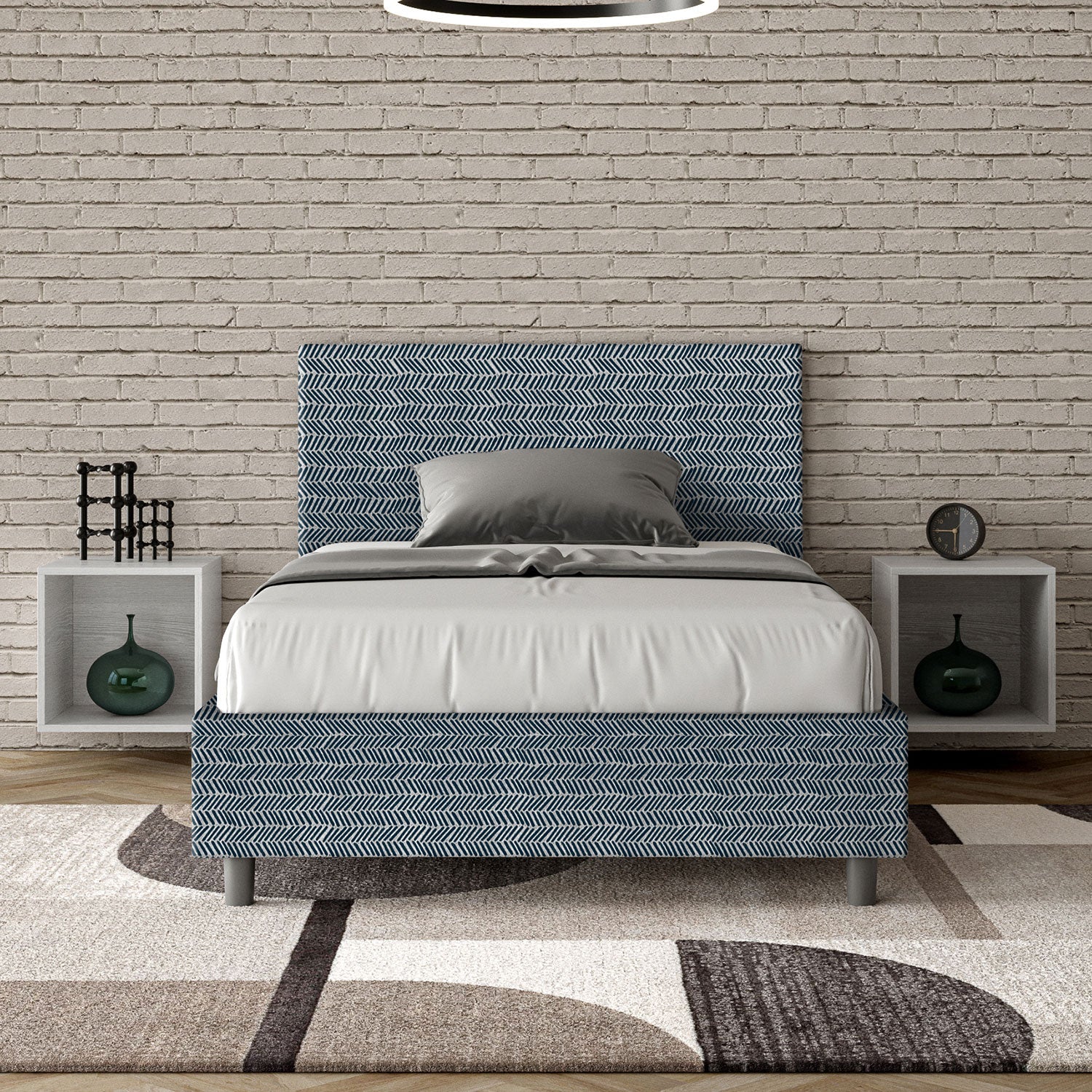 Letto 1 Piazza e Mezzo 120x190 cm con Rete Adele Aragona 8 Blu