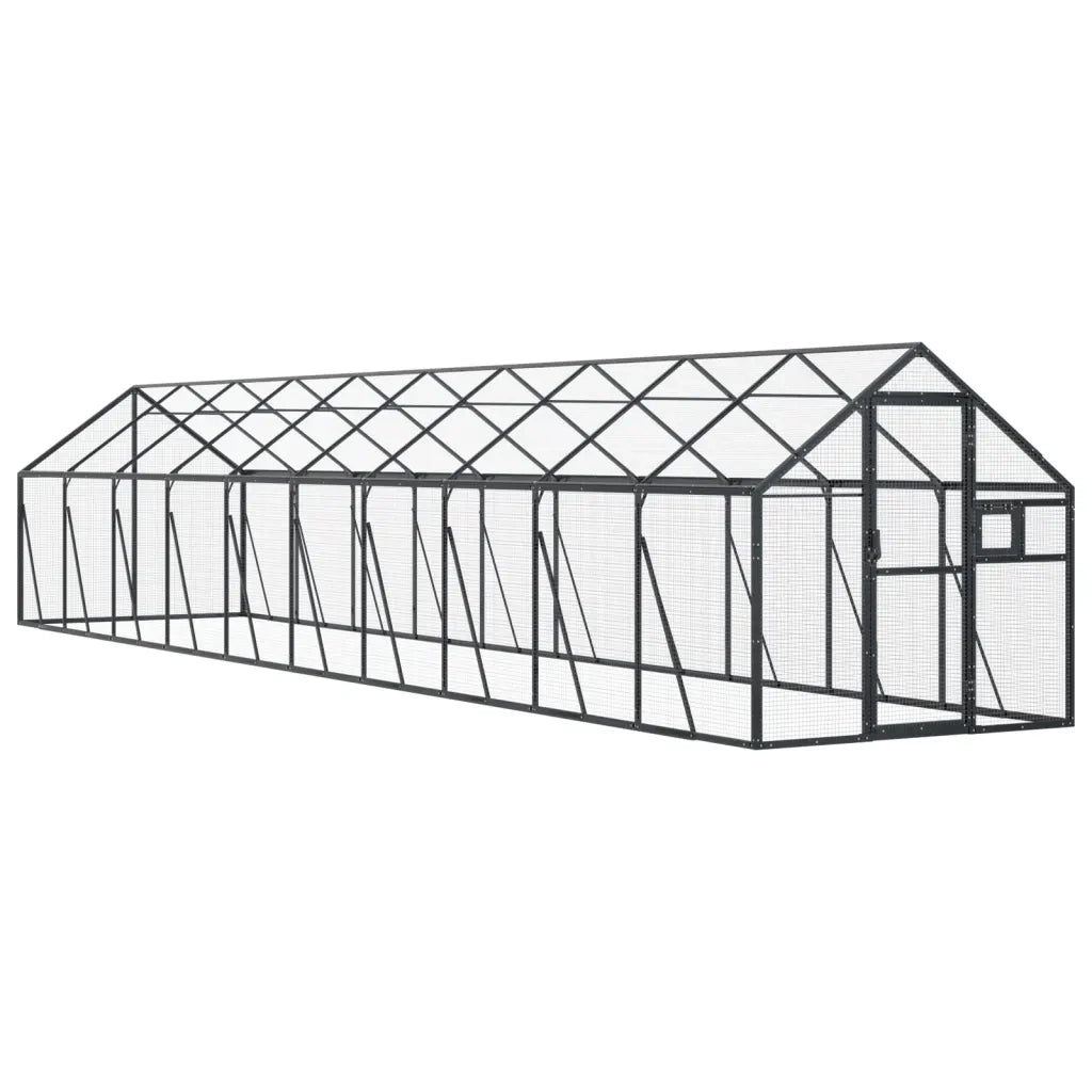 vidaXL Voliera Antracite 1,79x10x1,85 m in Alluminio