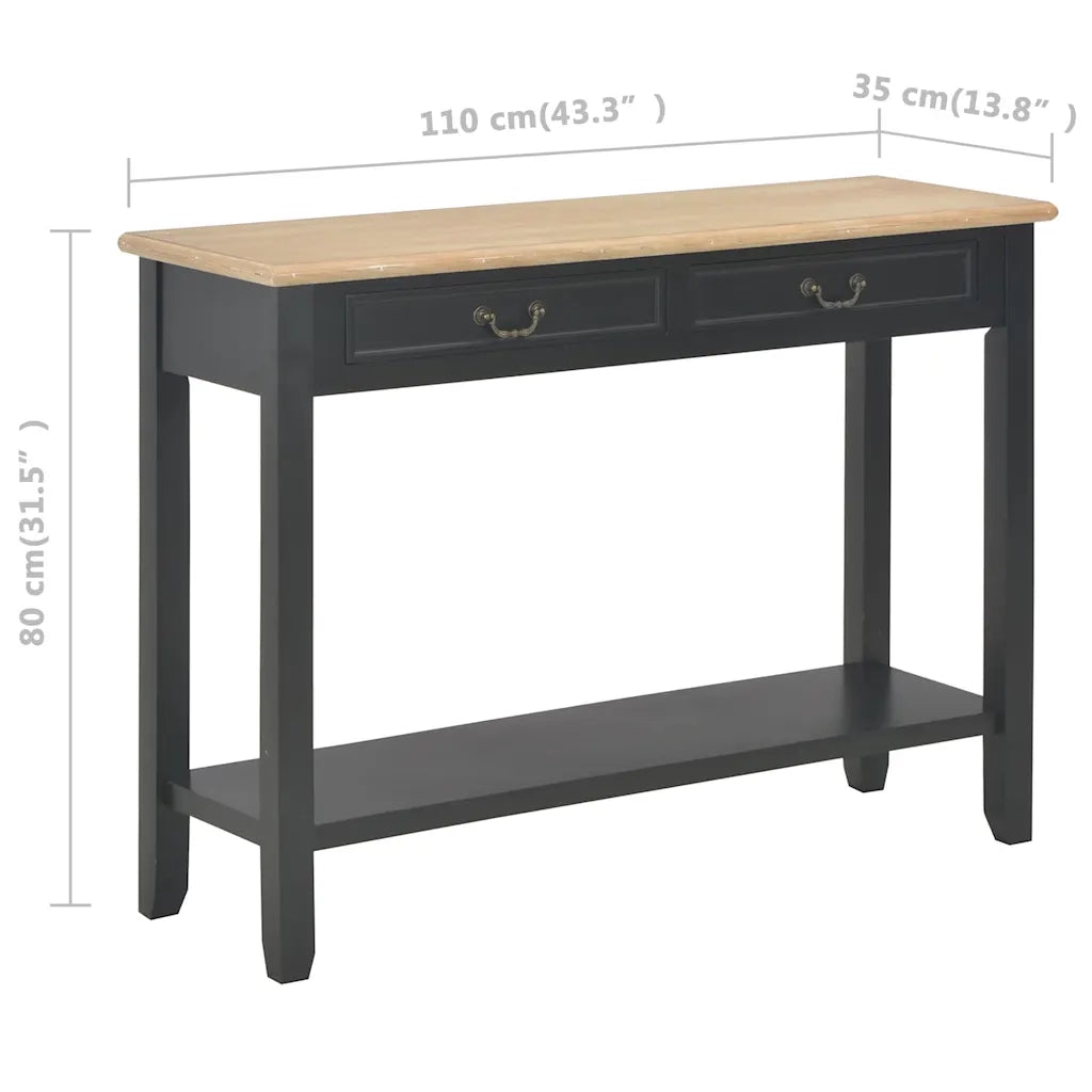 Tavolo Consolle | Tavolo d'Ingresso Nero 110x35x80 cm in Legno