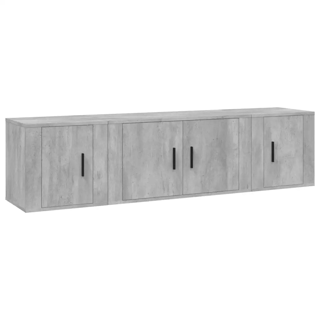 Set di Mobili Porta TV 3 pz Grigio Cemento in Legno Multistrato 3188402