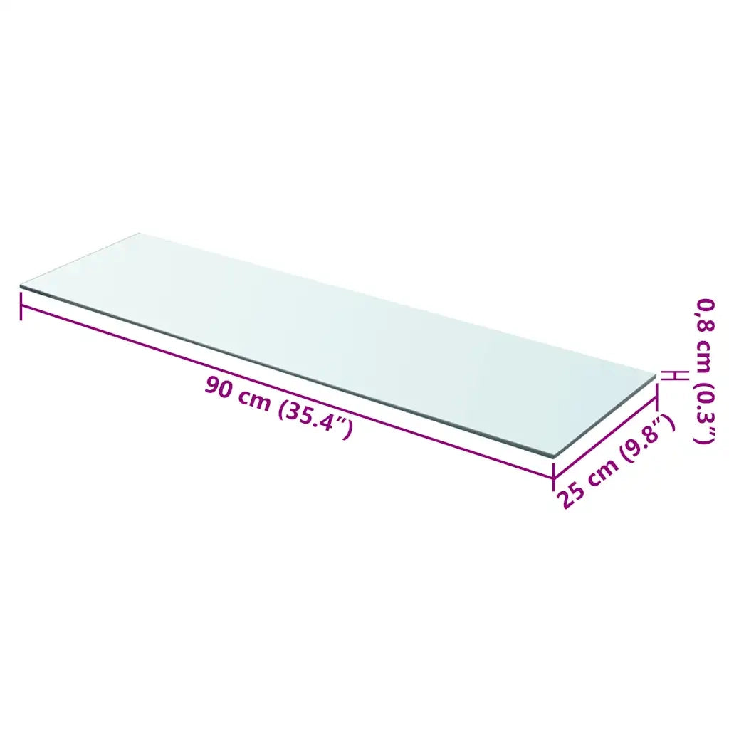 Mensola | Ripiano | Scaffale in Vetro Trasparente 90x25 cm