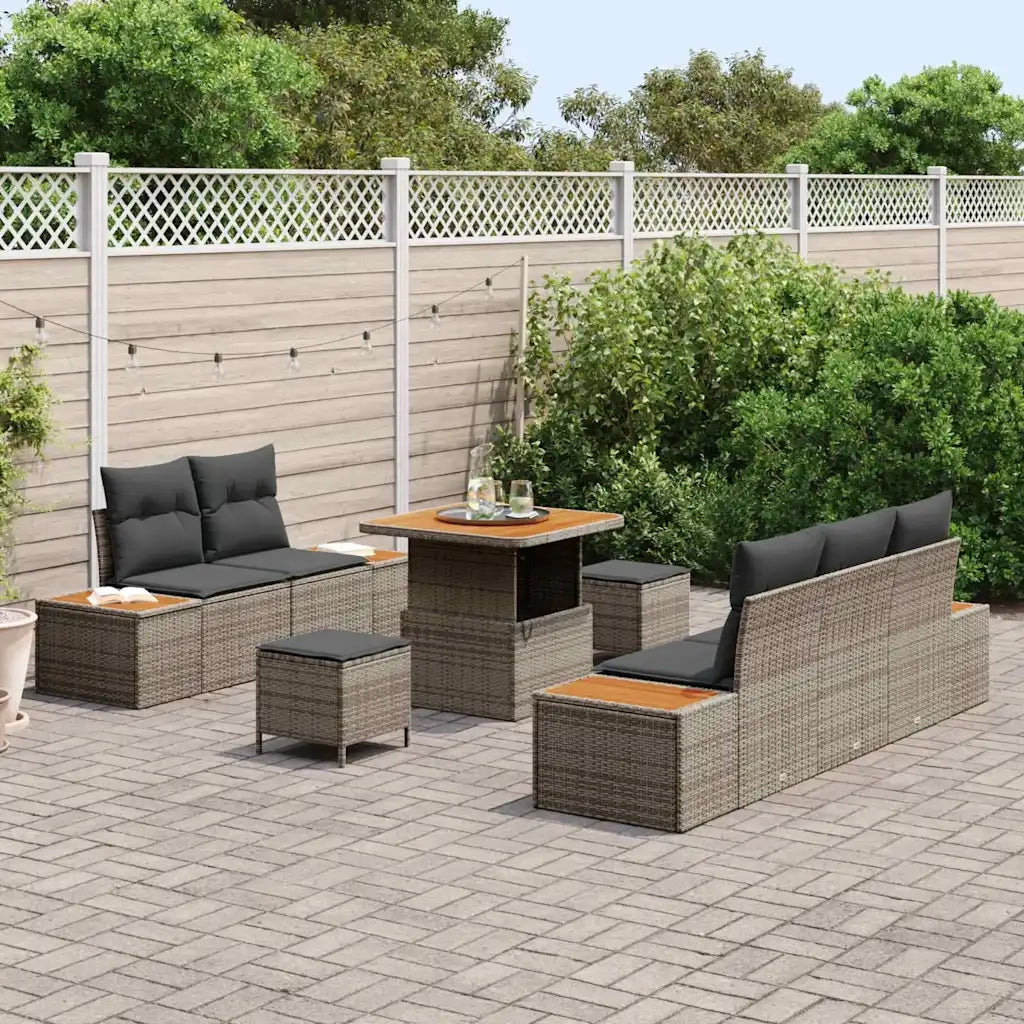 Set Divano da Giardino 8 pcs Grigio chiaro e grigio scuro 3364808
