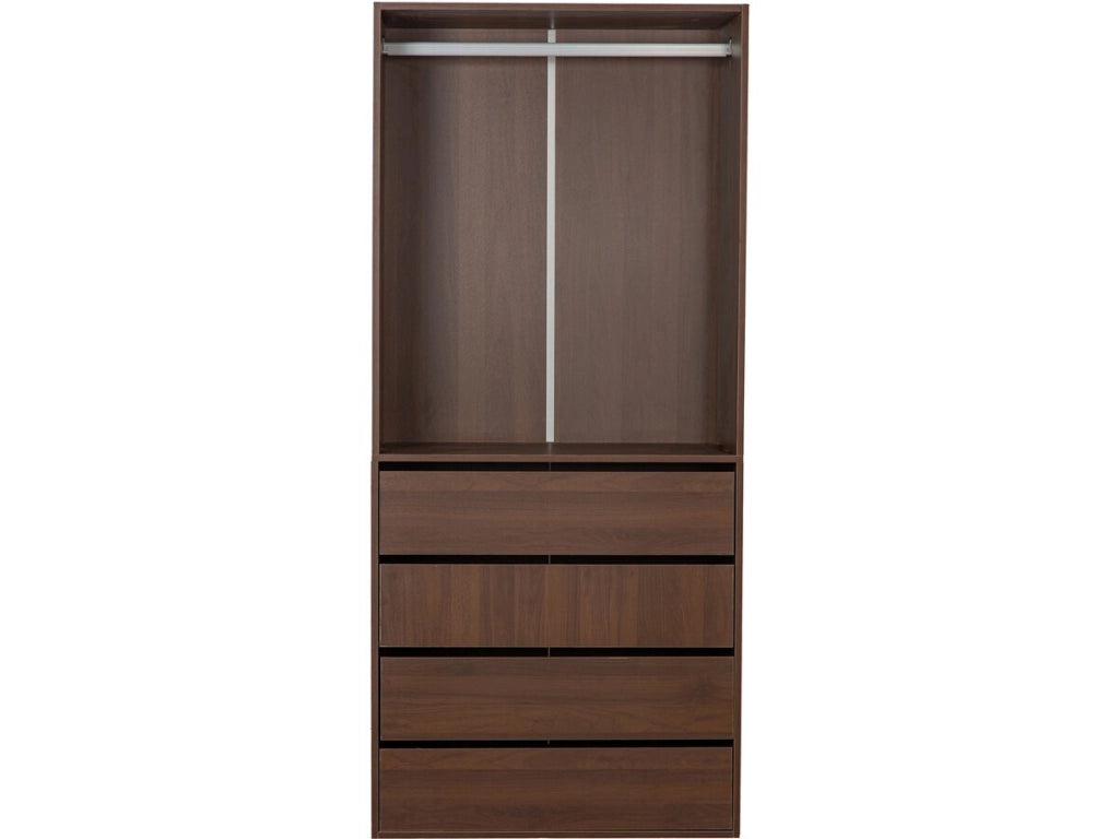 Armadio "Opéra" con 4 cassetti e 1 spazio per appendere - 80 x 45 x 180 cm - Marrone