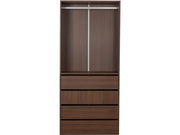 Armadio "Opéra" con 4 cassetti e 1 spazio per appendere - 80 x 45 x 180 cm - Marrone