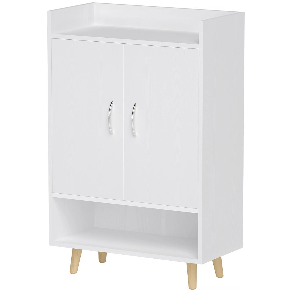 Scarpiera con ante e ripiani per ingresso ¨C zephmum ¨C bianco 60x30x92 cm