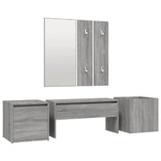 Set di Mobili da Corridoio Grigio Sonoma in Legno Multistrato