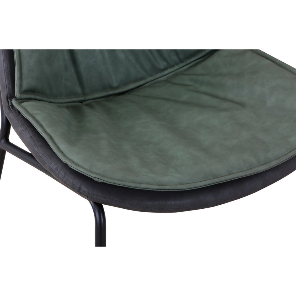 Sedia di design Brady in ecopelle verde e grigio scuro
