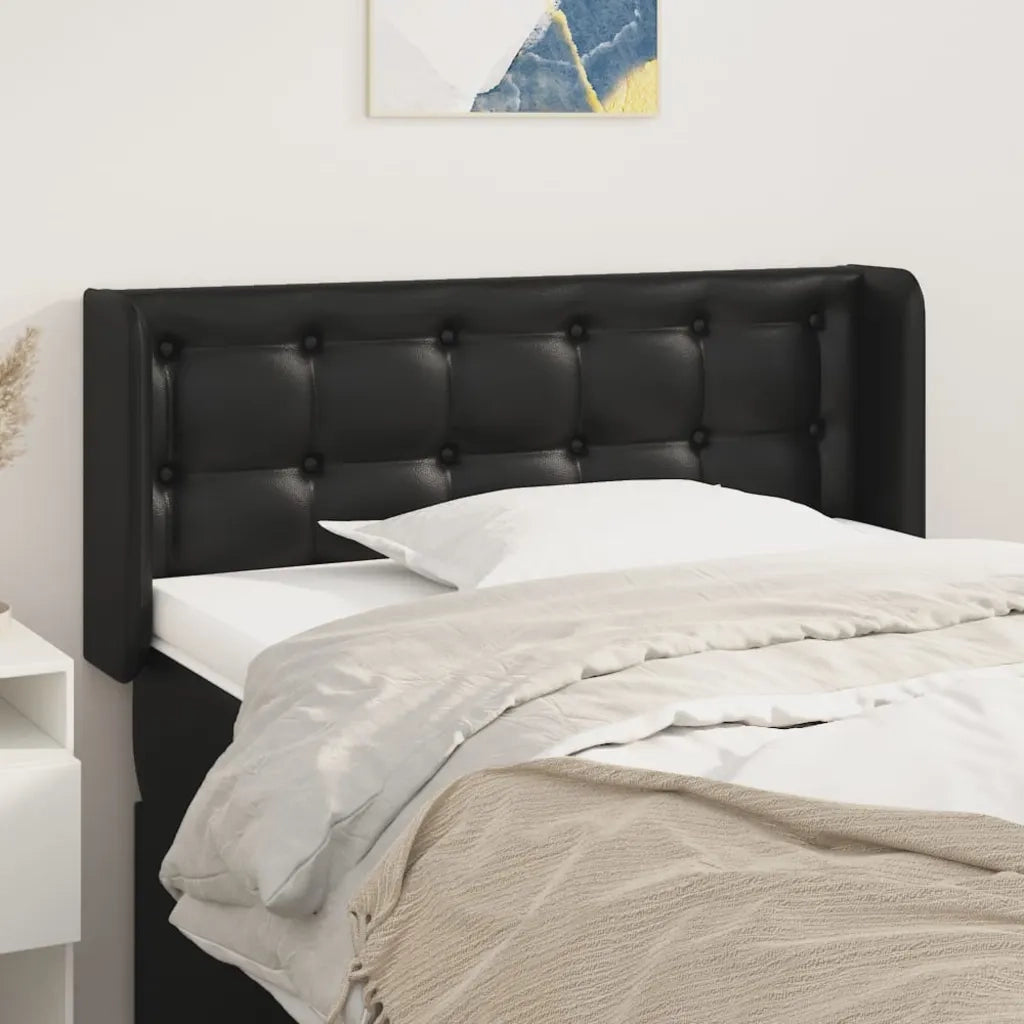 Testiera ad Orecchio Nera 103x16x78/88 cm in Similpelle