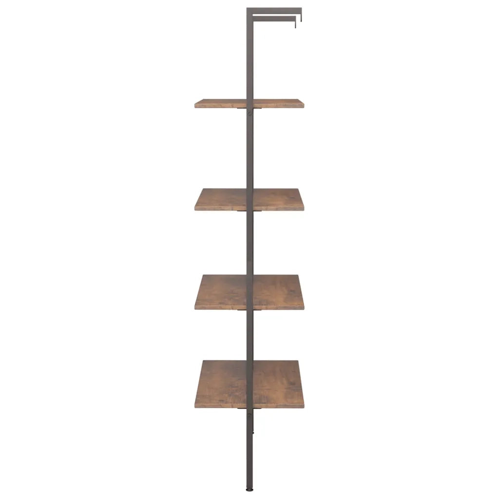 Scaffale Pendente 4 Livelli Marrone Scuro e Nero 64x35x152,5 cm 336383