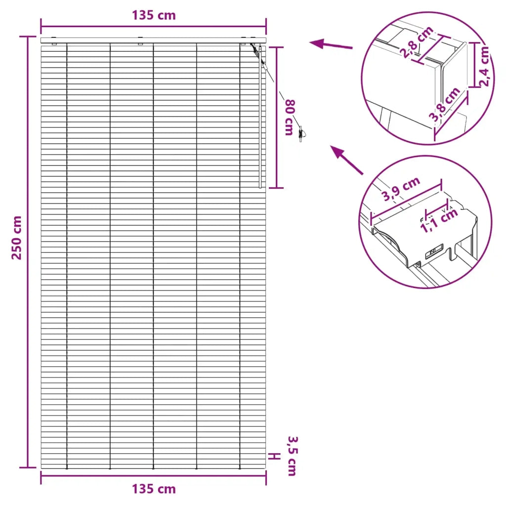 Tenda Veneziana Nero 135 x 250 cm 35 mm 42015523