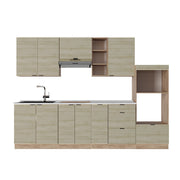 Cucina componibile Fame-Line Pannello in quercia/Rovere dorato 280 cm senza piano di lavoro Vicco