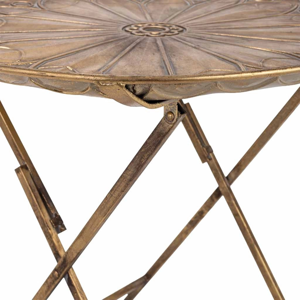 Tavolino in metallo dorato 65x65x62,5h cm