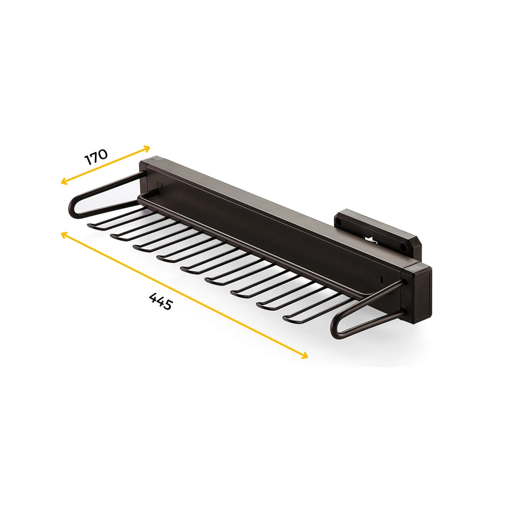 Emuca Porta cravatte laterale estraibile Moka, Verniciato moka, Tecnoplastica e Alluminio, 1 u.