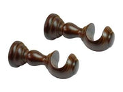SUPPORTO APERTO Ø MM.35 IN LEGNO NOCE PER SCORRITENDA- - cm.10 - 2 pezzi