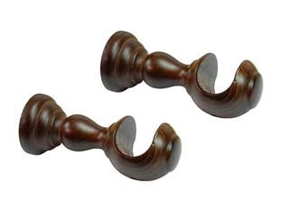 SUPPORTO APERTO Ø MM.35 IN LEGNO NOCE PER SCORRITENDA- - cm.10 - 2 pezzi
