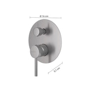 Miscelatore da incasso per doccia con deviatore Garda gun metal 16 x 16 x 5,1 cm