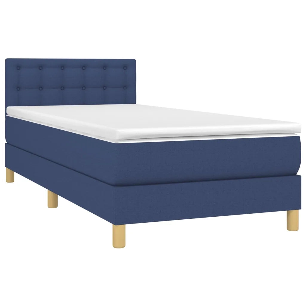 Letto a Molle con Materasso e LED Blu 80x200 cm in Tessuto 3133995