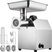 Molinello elettrico per carne - Adatto per tutti i tipi di carne - Acciaio inossidabile - Molinello per carne - 1100W - 794 LBS/h - 2 lame - Molinelli per carne - macinacarne - 3 piastre di affilatura - 304 acciaio inossidabile - Argento