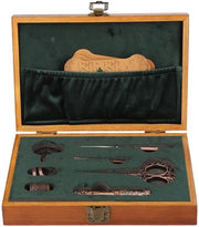 Set di forbici da cucire 10 pezzi - Acciaio inossidabile - Kit di ferramenta per cucire - Forbici/Taglierino - Piastra di legno per avvolgere - Stile retro elegante