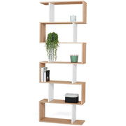 IDMarket - Libreria a S SOFIA in legno ed effetto bianco 189 cm