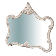 Biscottini Specchiera da parete in legno finitura bianco anticato L71XPR5XH82 cm Made in Italy