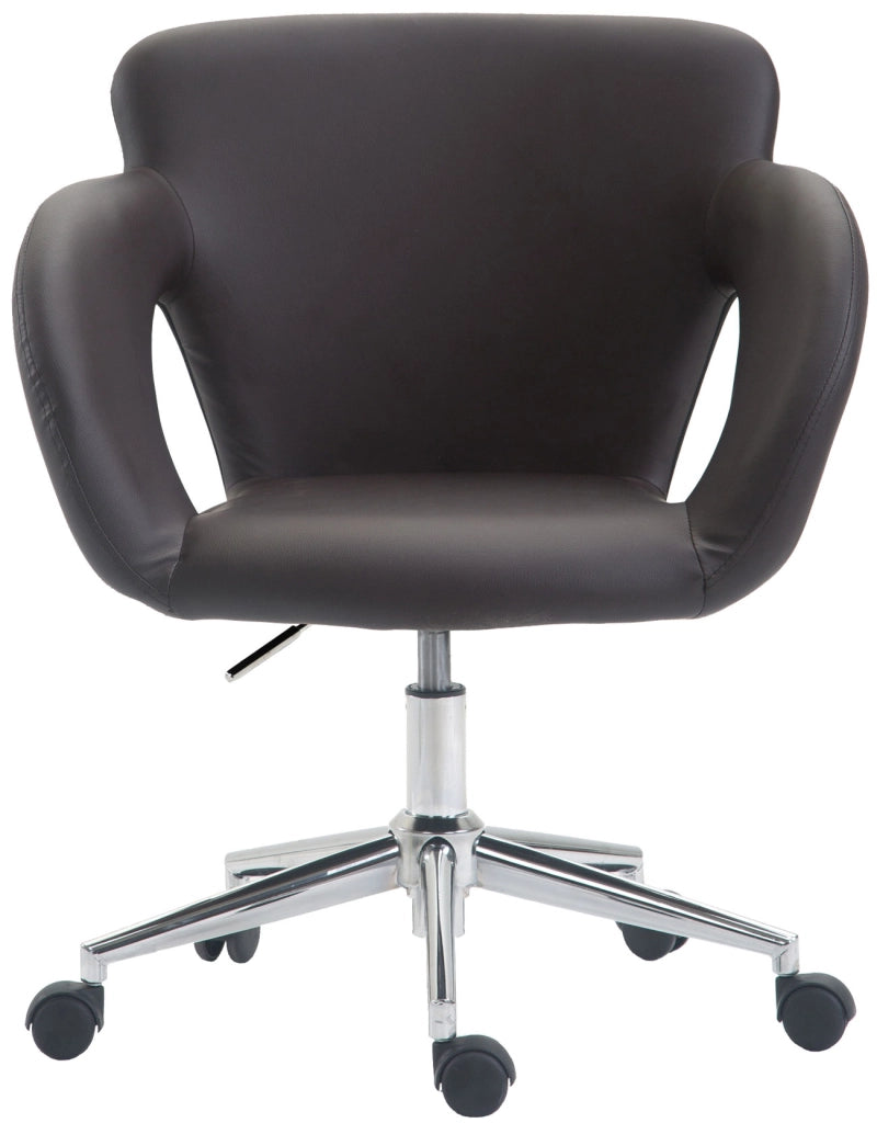Sedia da ufficio Edison in similpelle marrone