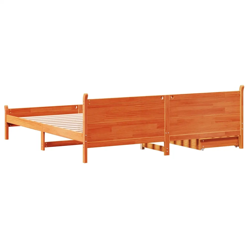 Letto matrimoniale | Letto per adulti | Letto senza Materasso Marrone Cera 200x200 cm in Legno di Pino