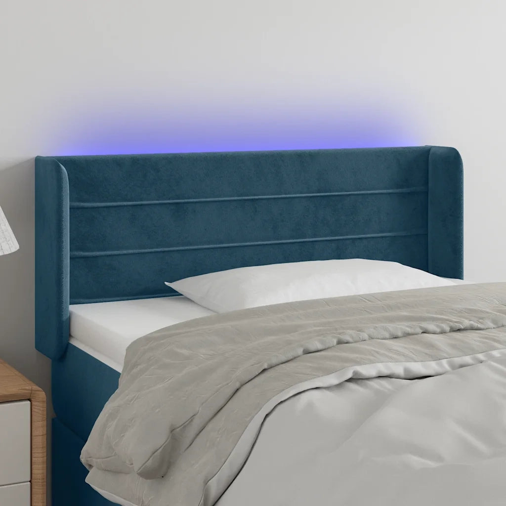 Testiera a LED-Testata con LED Blu Scuro 103x16x78/88 cm in Velluto 681010