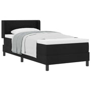 Letto singolo | Letto per adulti | Letto a molle con testiera Nero 200 x 100 cm Tessuto