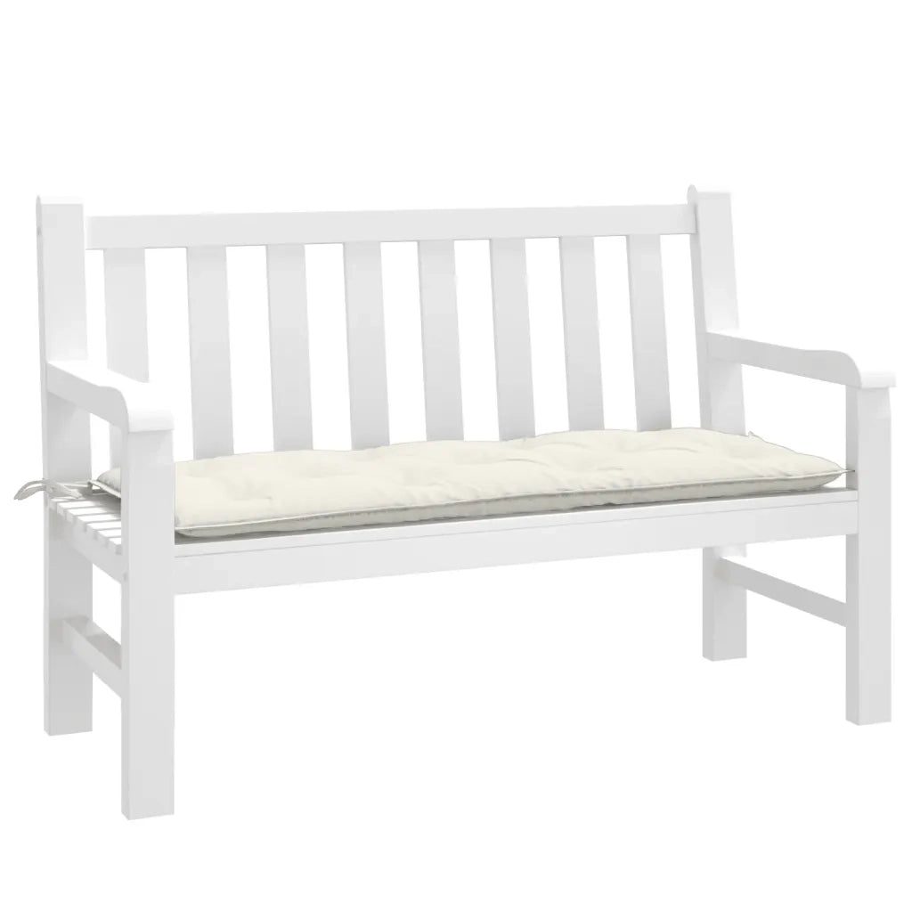 Cuscino per Panca da Giardino Crema MÃ©lange 120x50x7cm Tessuto