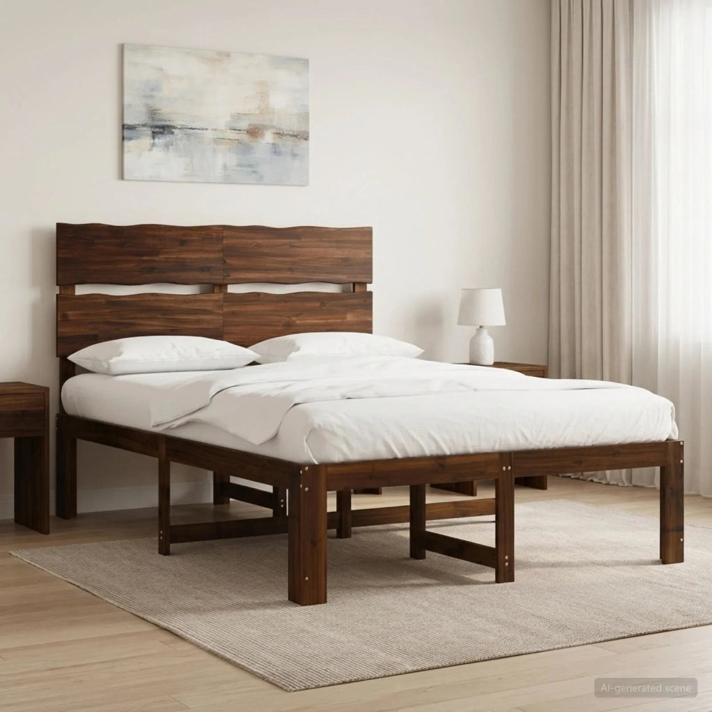 Letto matrimoniale con testiera ROSTOCK Marrone Scuro 3405473