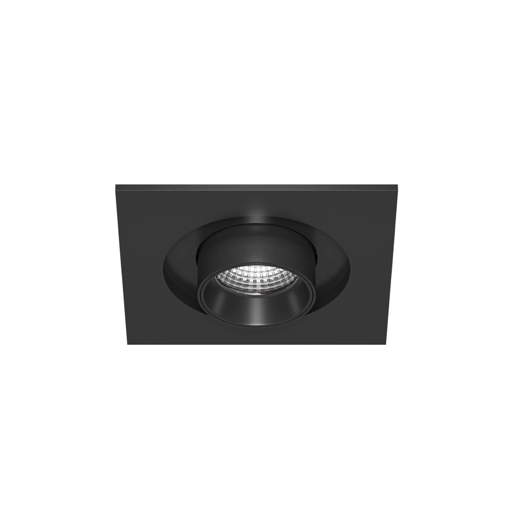 Mini Oxo Faretto LED da Incasso Quadrato 6W con Tecnologia Switch CCT Regolabile 2700K-3200K-4000K Orientabile 355 Gradi Finitura Nero Opaco