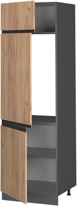 Armadio frigorifero R-Line, Quercia dorata, 60 cm Forma a J, per la libera combinazione all'interno di sistemi cucina modulari