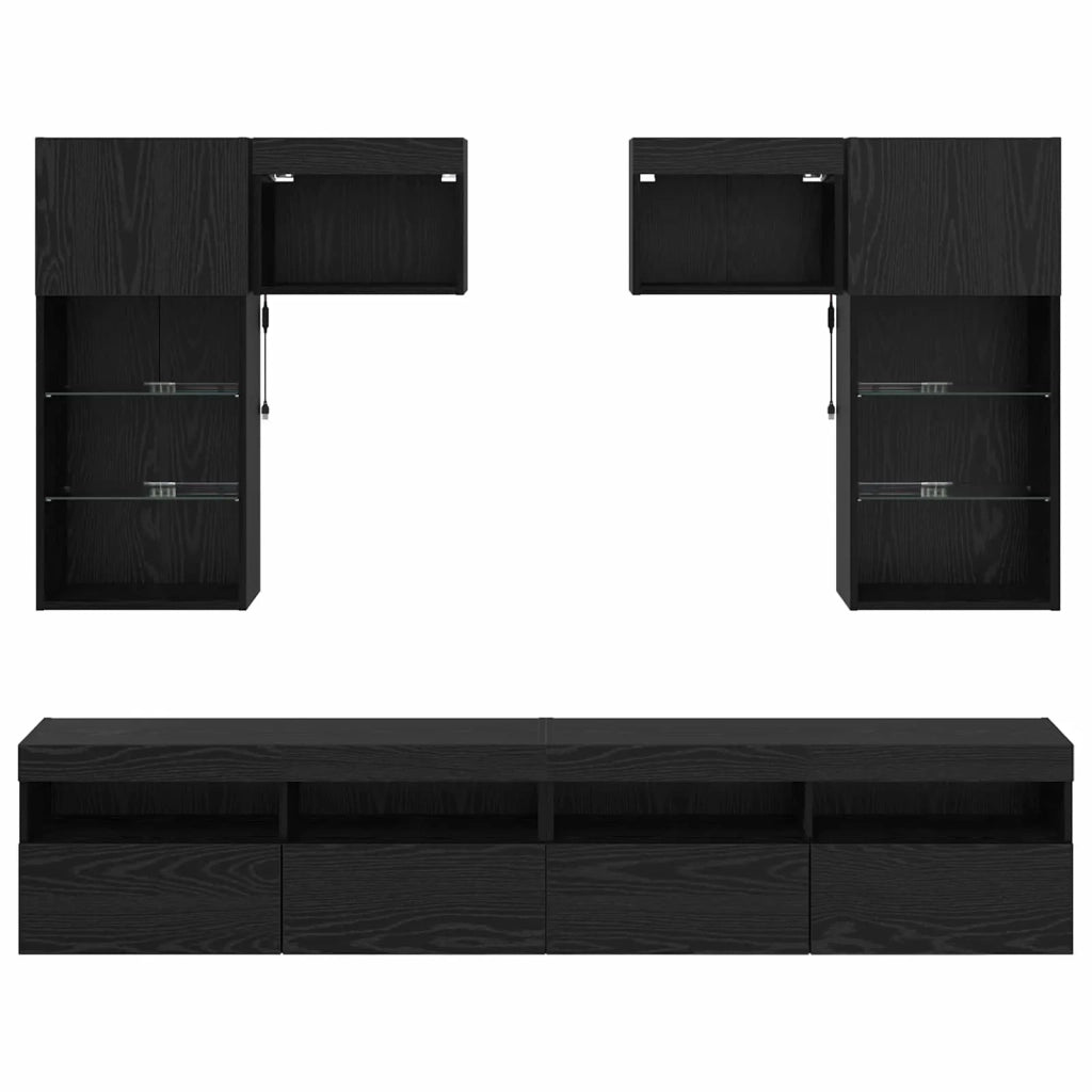 Unità per TV a Muro 6 pcs 100 x 30 x 40 cm Rovere artigianale