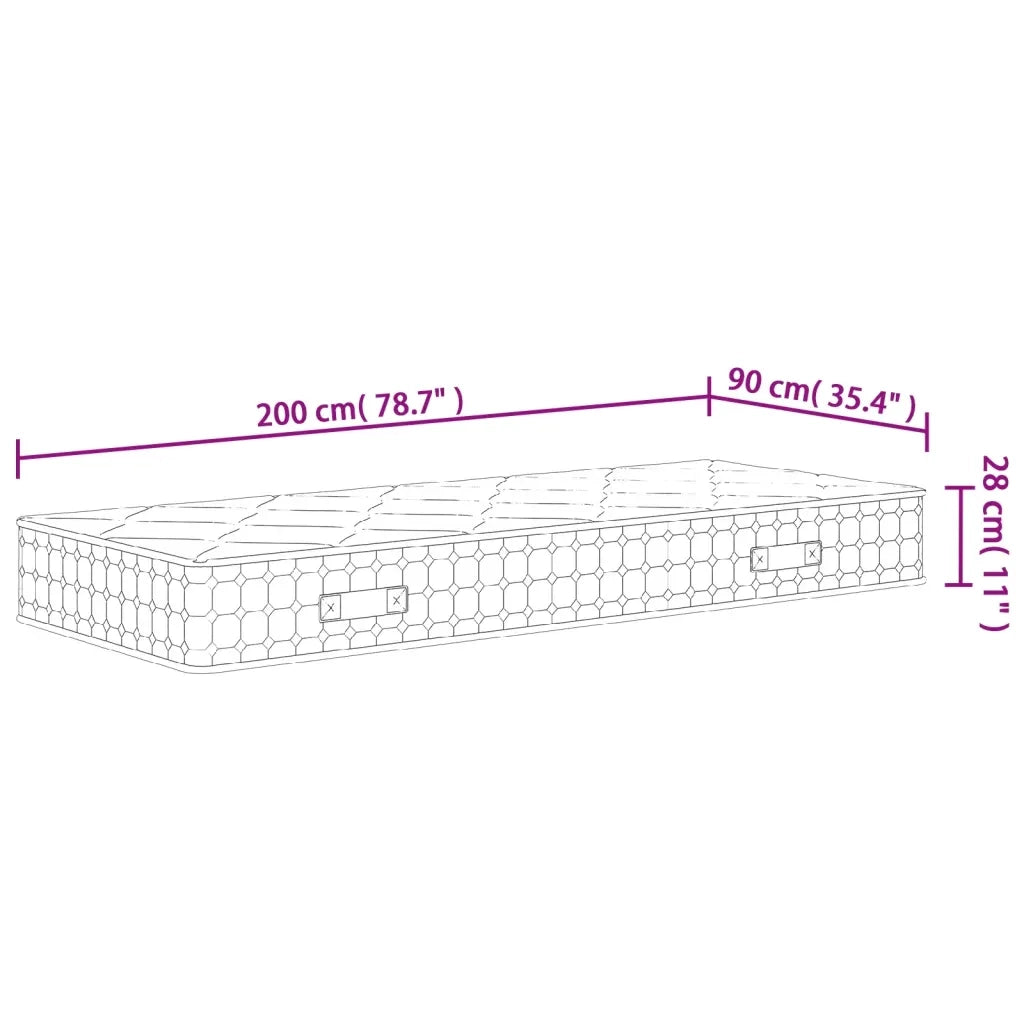Materasso a Molle Insacchettate Medio 90x200 cm 372875
