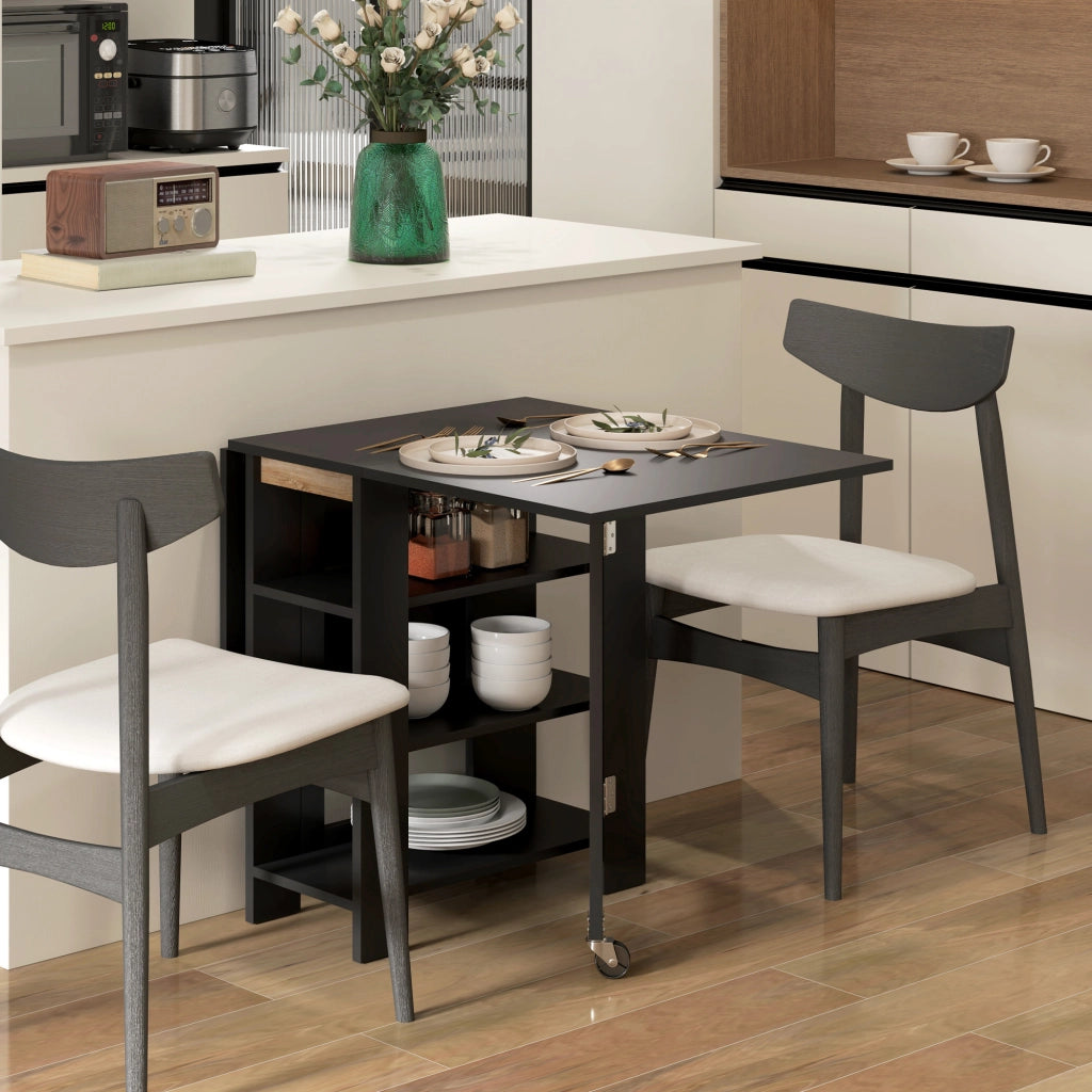 Tavolo da cucina pieghevole ¨C zephmum ¨C nero 120x60x75 cm